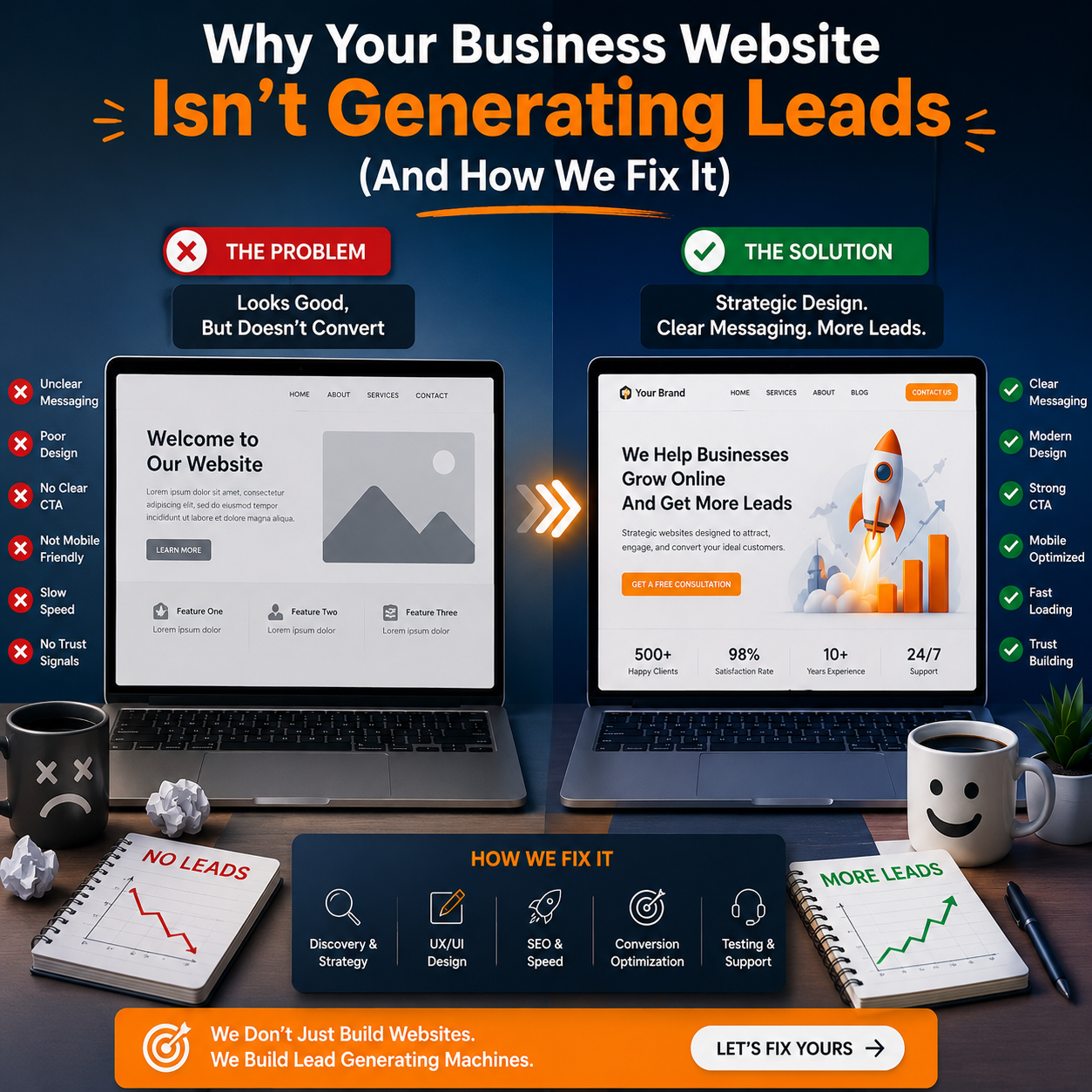 Why Your Business Website Isn’t Generating Leads (And How We Fix It)