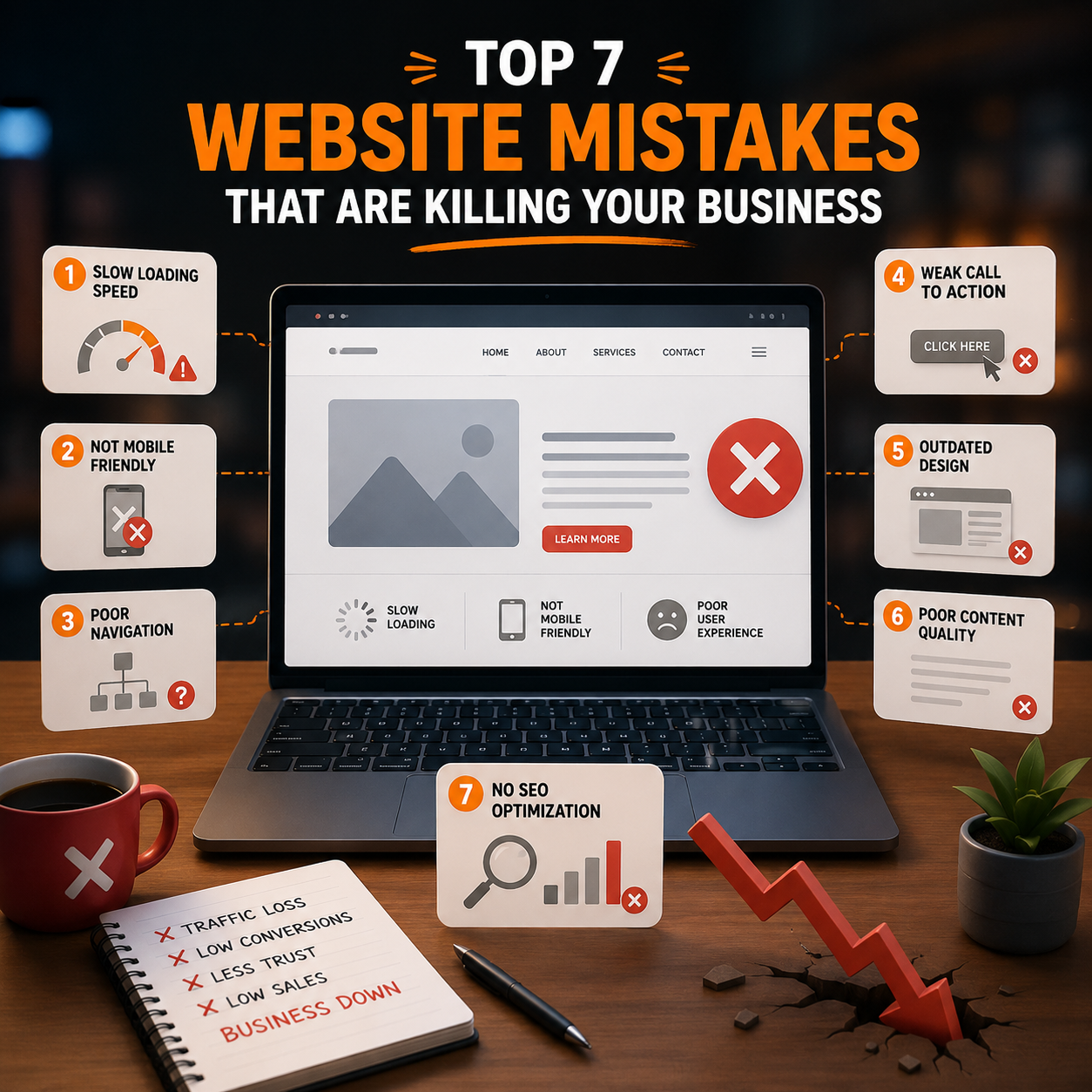 Top 7 Website Mistakes That Are Killing Your Business (And How to Fix Them)
